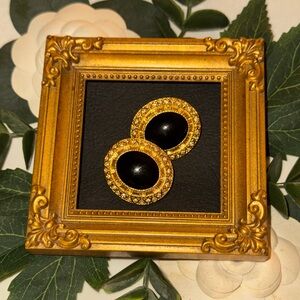 VTG NWOT Gold and Black Clip On Earrings